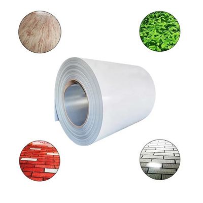 PPGI / PPGL Cetak Steel Sheet Coil Custom Panjang 0,13mm-0,7mm Ketebalan