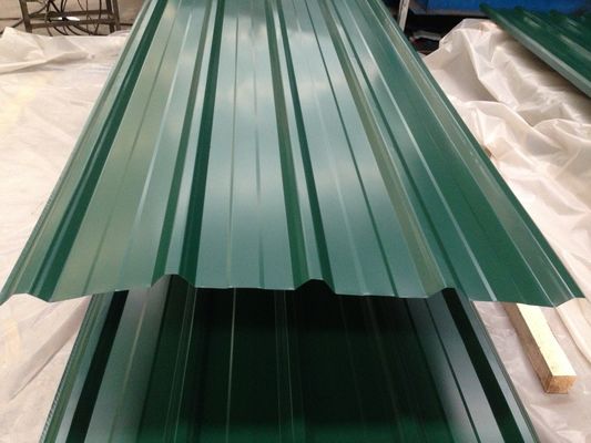 0.13-0.5mm Gi Lembar Atap Bergelombang, 60-95HRB Lembar Galvanized Metal Bergelombang