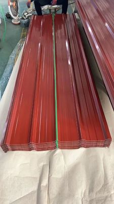 1000-6000mm Lapisan atap berwarna bergelombang / Panel logam bergelombang nol Spangle