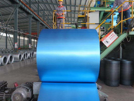 Prepainted Galvalume Steel Coil 0.13mm-0.80mm Untuk Panel Sandwich