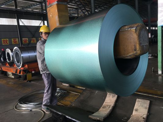 Prepainted Galvalume Steel Coil 0.13mm-0.80mm Untuk Panel Sandwich